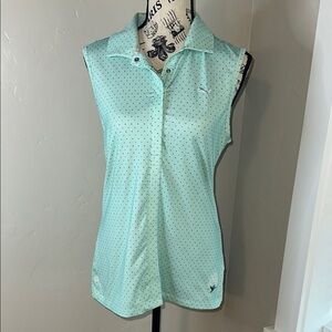 Puma Green Sleeveless Polo Top
